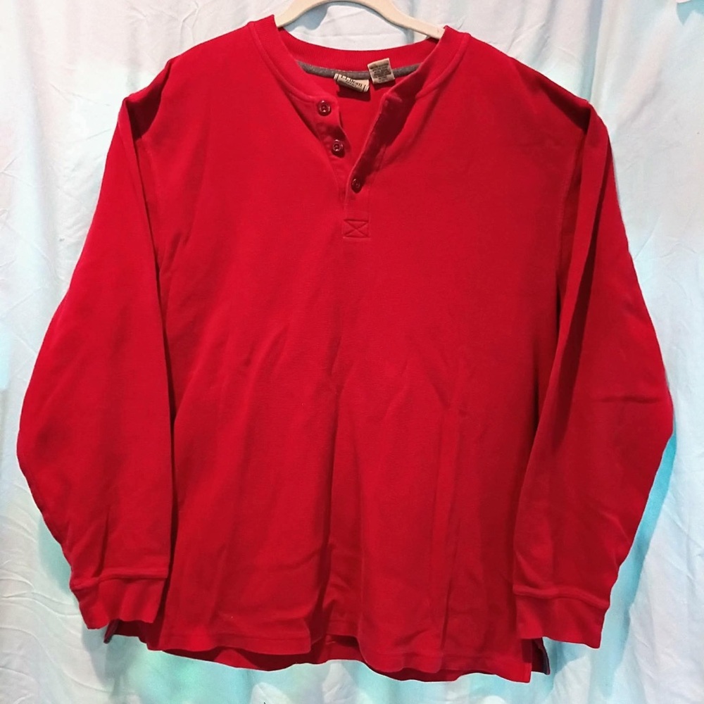 L.L. Bean Red and Gray Casual Top